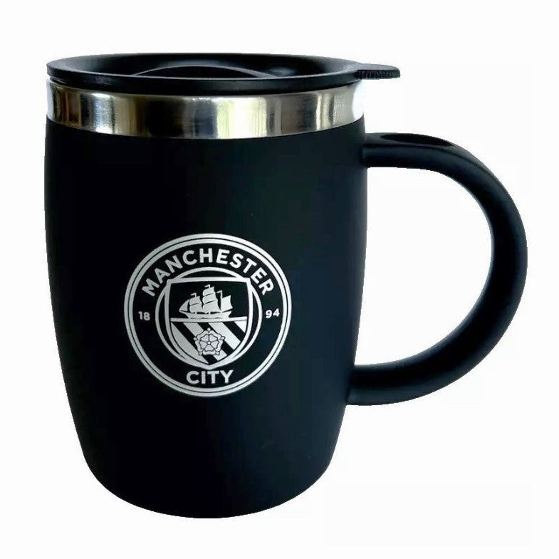 manchester city fc black barrel travel mug
